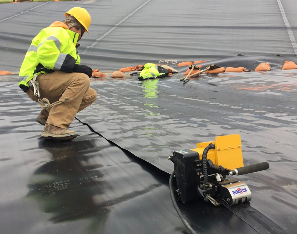 Hallaton worker installing lining