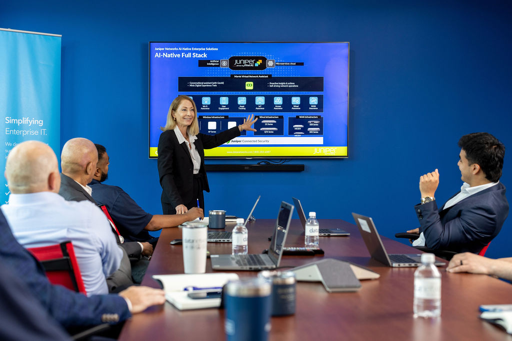woman demoing interactive classroom technology