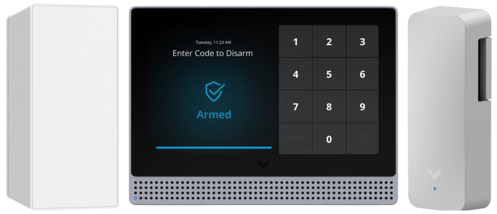 Verkada motion sensor, alarm keypad, and wireless relay for campus security